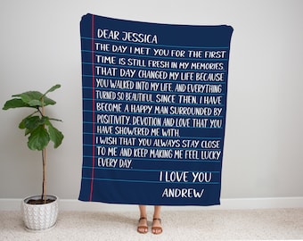 Personalized Letter Blanket, Custom Handwriting Minky Throw