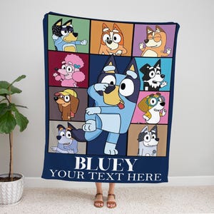 Custom Bluey Blanket, Plush Throw for Kids ,Baby Blanket Gift ,Bluey Baby Blanket for Boys & Girls ,Soft Baby Blankets ,Name Blanket,