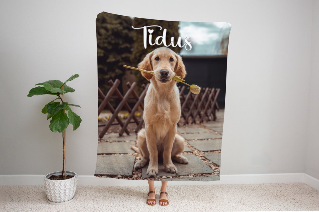 Custom Pet Blanket With Photo, Personalized Dog and Cat Blanket, Gift