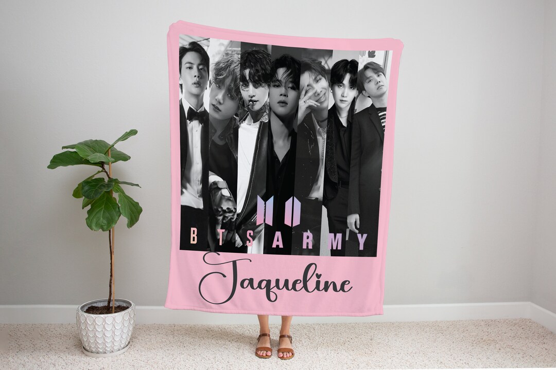 Custom Name BTS Blanket, Bangtan Blanket, BTS Kpop Throw, BTS Christmas Blanket, Blanket for