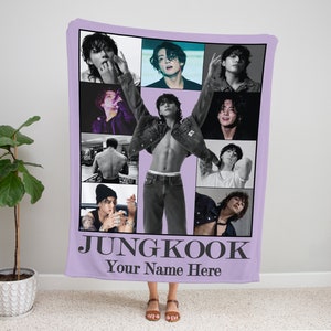 Jungkook of BTS Blanket, JK Velveteen Blanket, Golden Maknae