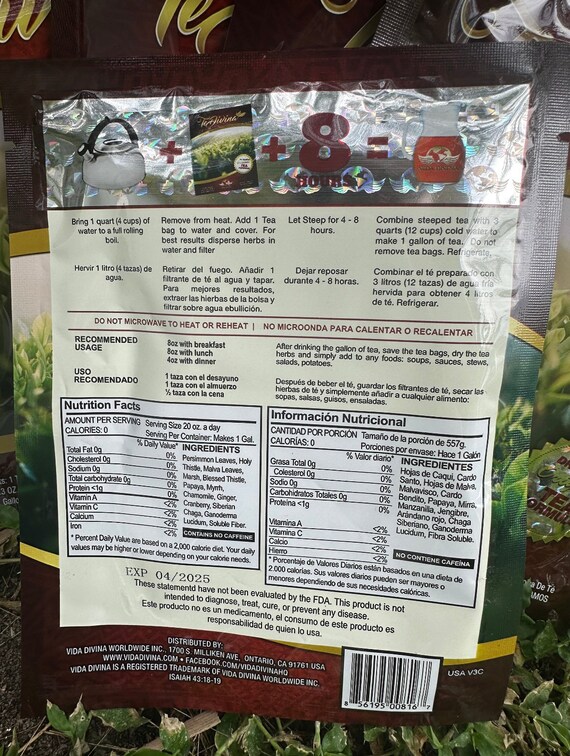 thumbnail interactive-video image 1 of Te Divina Original Detox Tea - 6 Pack For Cleansing & Weight Loss - Vida Divina 1 of 4