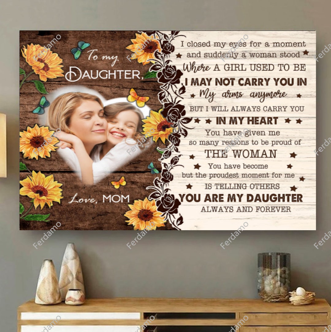 Personalized Photo Mom and Daughter Canvas Poster Wall Art - Etsy