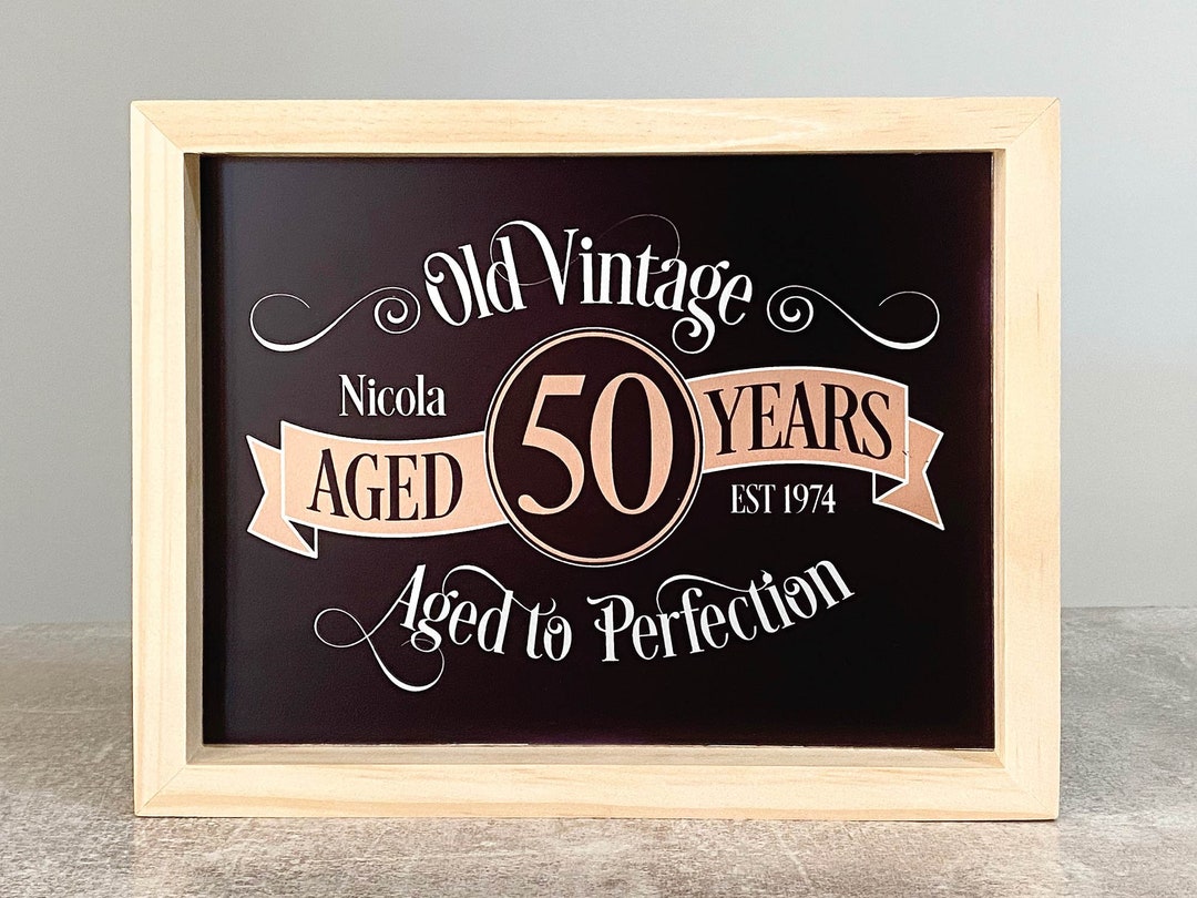 Custom Metal 50th Birthday Sign Personalised Birthday Gift Aged to ...