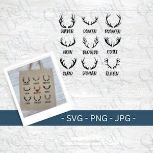 Reindeer SVG | Christmas SVG | Reindeer Antlers SVG | Design File | Digital File | Digital Download | Instant Download