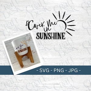 Bedecken Sie mich im Sonnenschein SVG | Musik SVG | Blumentopf SVG | Stickmusterdatei | Digitale Datei | Digitaler Download | Sofort Download