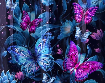 Vibrant Butterfly- Timeless Treasures - Butterfly Tumbler Design Download Today.