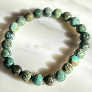 Chrysocolla Beaded Natural Crystal Gemstone Bracelet Jewelry - 8mm