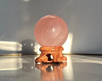 Esfera de cuarzo rosa estrellado