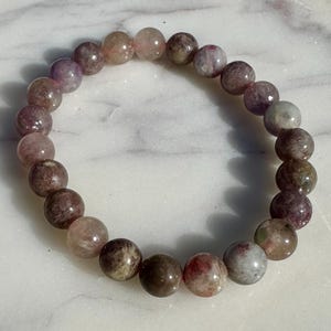 Unicorn Tourmaline Natural Crystal Gemstone Beaded Bracelet - 8mm