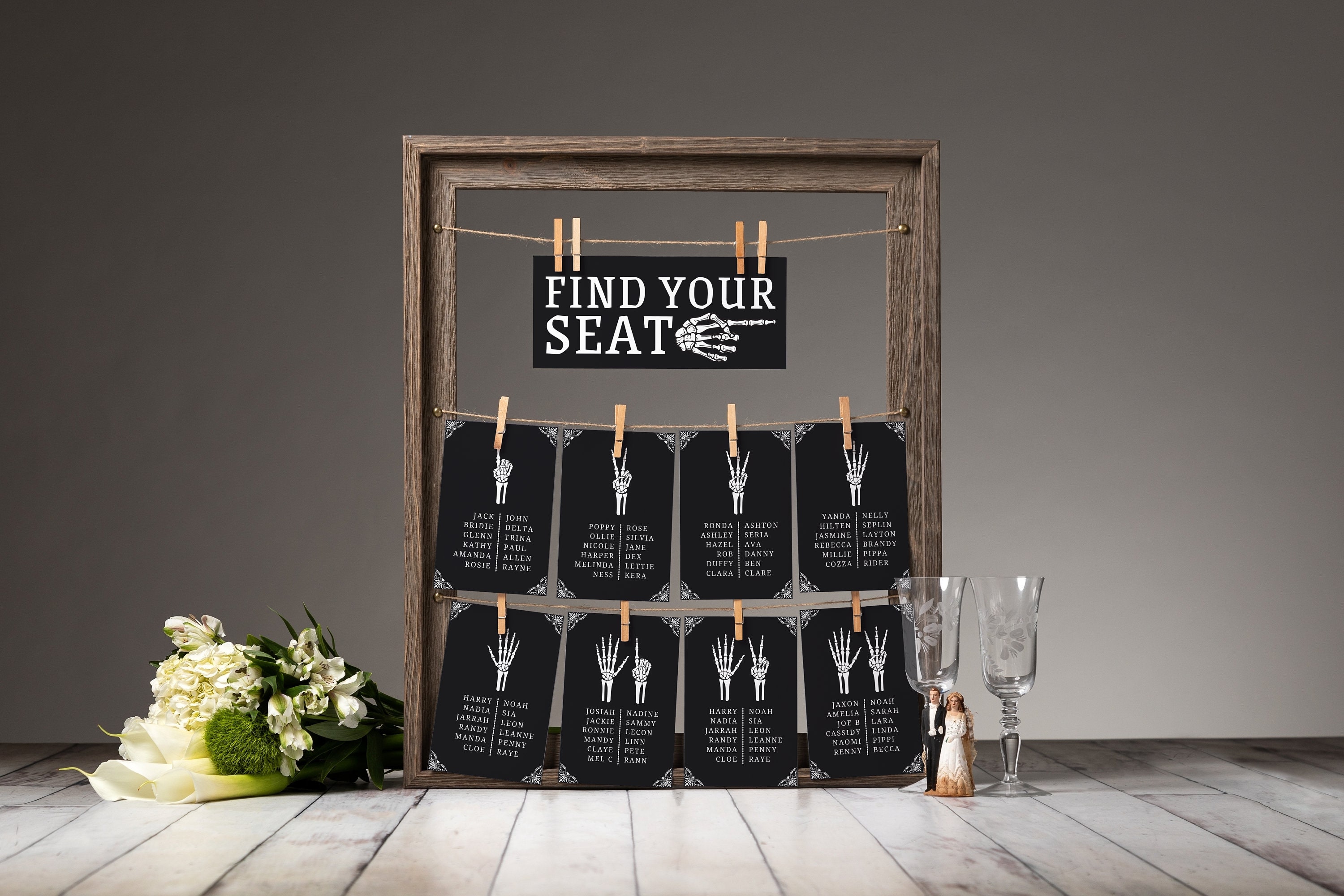 Editable Gothic Seating Chart Gothic Wedding Decor Wedding Sign Seating