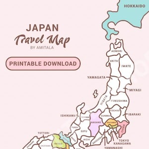 Mapa de viajes de Japón, mapa de ventas imprimible A4, mapa de pequeñas empresas, seguimiento de pedidos, mapa en PDF de Nihon Tokyo Osaka, descarga instantánea, mapa listo para usar