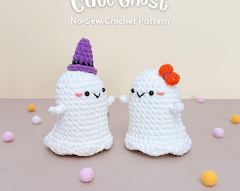Lindo paquete de patrones de ganchillo de peluches fantasma, patrón tutorial de archivo PDF Amigurumi English Deutsch Français Español Português