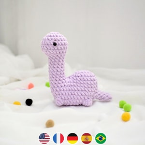 No Sew Little Brontosaurus Apatosaurus Dinosaur Crochet Pattern, Amigurumi PDF File Easy Tutorial English Deutsch Français Español Português
