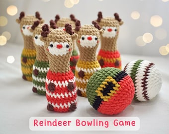 No Sew Bowling Reindeer Crochet Pattern, Plushie Amigurumi PDF File Tutorial in English Deutsch Français Español Português