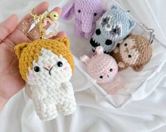 縫わない 10in1 動物キーホルダーかぎ針編みパターンバンドル