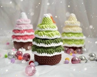 Christmas Tree Crochet Pattern, Plushie Amigurumi PDF File Tutorial in English Deutsch Français Español Português