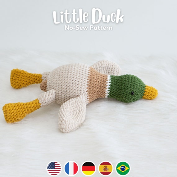 No-sew Little Duck Crochet Pattern, Amigurumi PDF File Tutorial Pattern English Deutsch Français Español Português