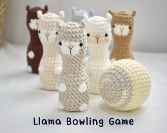 Patrón de ganchillo No Sew Bowling Llama, Plushie Amigurumi Archivo PDF Tutorial en inglés Deutsch Français Español Português