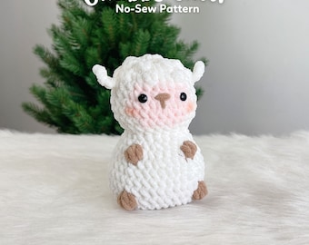 No-Sew Chubby Sheep Crochet Pattern, Amigurumi Plushie (PDF)
