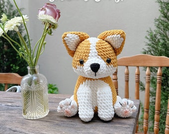 Sitting Corgi Crochet Pattern, Amigurumi Dog Puppy, PDF File Tutorial Pattern English Deutsch Français Español Português