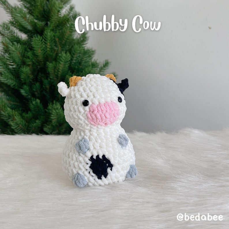 Chubby Cow Farm Animals Amigurumi Crochet Doll Pattern Bedabee