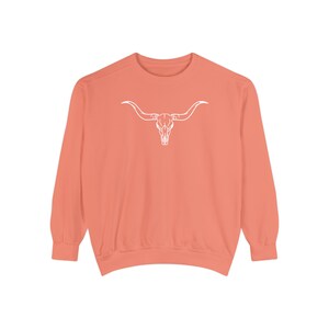 Longhorn Sweatshirt / Cozy Crewneck / Unisex Garment-Dyed Comfort Colors Crewneck