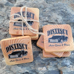 CUSTOM Wood Drink Coasters / Real Wood Coasters