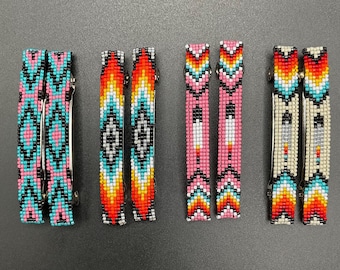 3” Loom Beaded Barrette Pairs
