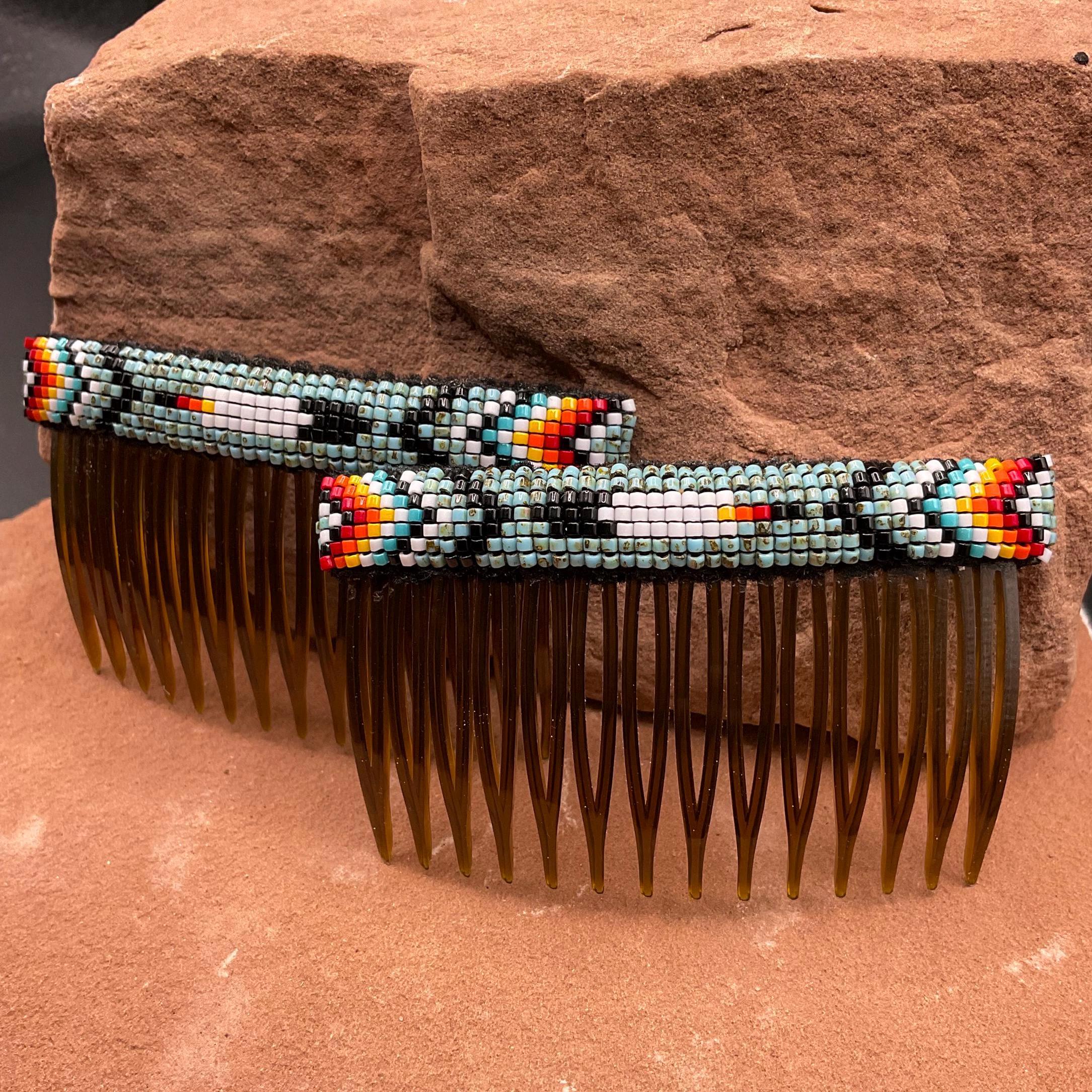 Native American Beaded Hair Comb Set - Multicolor Native America Indian Jewelry Southwestern Navajo Zuni Hopi  main image 2