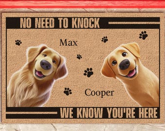Keep Door Closed Personalized Pet Decorative Doormat, Housewarming Birthday Gifts for Pet Lovers, Welcome Mats for Front Door, New Home Gift