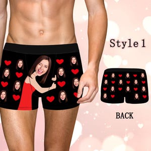 Boxershorts op maat voor mannen, gepersonaliseerd ondergoed met foto, grappig huwelijkscadeau voor bruidegom, populair jubileumcadeau, verjaardagscadeau