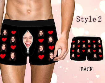 Custom Face Boxers for Men, Personalized Boxers for Husband/Boyfriend, Father&#39;s Day/Anniversary/Birthday/Valentines Day Gift for Him