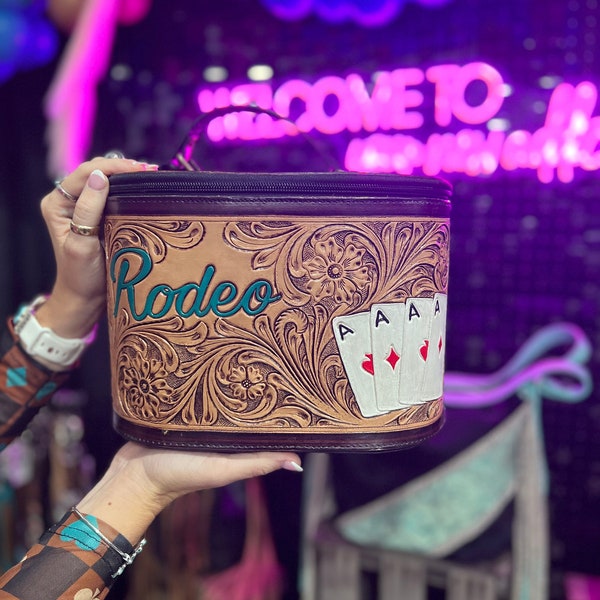 Cowhide Rodeo Cowhide Make Up Cosmetic Bag