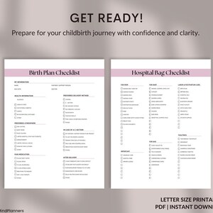 Pregnancy Checklist Bundle Printable, Pregnancy Planner, Expecting