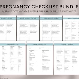 Pregnancy Checklist Bundle Printable, Pregnancy Planner, Pregnancy To Do Lists PDF, Pregnancy Essentials, Hospital Bag Checklist, Birth Plan