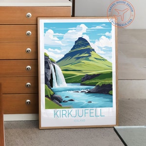 Kirkjufell Iceland Travel Poster, Kirkjufell Iceland Travel Gift, Kirkjufell Travel Wall Decor, Iceland Traveler Gifts