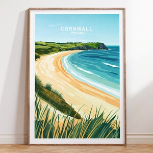 Cornwall England Travel Poster, England Wall Art Print, Cornwall Travel Print, Minimalist Travel Poster, Wedding Gifts