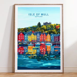 Isle Of Mull Scotland Travel Poster, Scotland Wall Art Print, Isle Of Mull Travel Print, Minimalist Travel Poster, Personalised Gifts