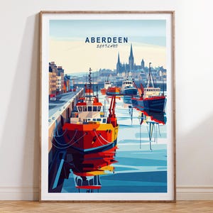 Aberdeen Schottland Reise Poster, Schottland Reise Druck, Aberdeen Wand Kunst Druck, Minimalistisches Reise Poster, Hochzeitsgeschenke