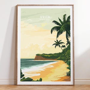 Uvita Travel Print, Uvita Costa Rica Reise Poster, Costa Rica Wand Kunst, Minimalistisches Reise Poster, Home Decor