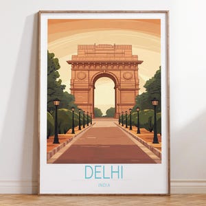 Delhi India Travel Poster, India Travel Print, India Wall Art Print, Personalised Travel Poster, Home Decor, Birthday Gifts