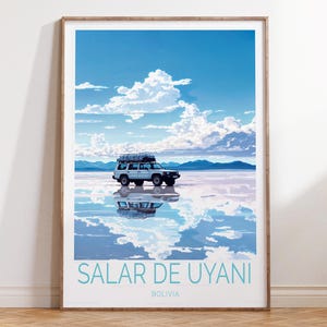 Salar De Uyuni Bolivia Travel Wall Art, Bolivia Travel Poster, Saler De Uyuni Travel Print, Custom Travel Poster, Home Decor