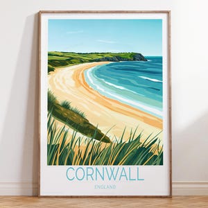 Koralle England Reise Wandkunst, England Reise Druck, Cornwall Reise Poster, Wohnkultur Geschenke, personalisierte Geschenke