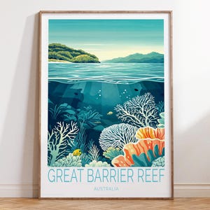 Great Barrier Reef Australien Reise Poster, Australien Wand Kunst Druck, Great Barrier Reef Reise Poster, Home Decor Geschenke, Geburtstagsgeschenke