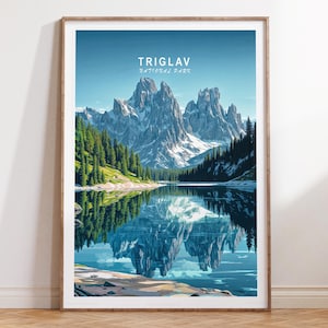 Triglav National Park Travel Poster, National Park Wall Art Print, Triglav Travel Print, Minimalist Travel Poster, Wedding Gifts