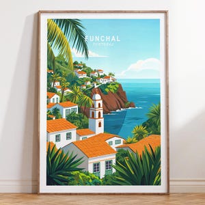 Funchal Portugal Reise Poster, Portugal Reise Druck, Funchal Wand Kunst Druck, Minimalistisches Reise Poster, Hochzeitsgeschenke