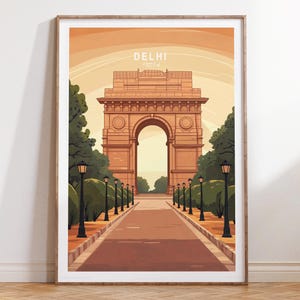 Delhi Wall Art Print, India Travel Poster, Delhi India Travel Print, Personalised Travel Gifts, Minimalist Travel Poster