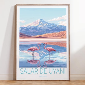 Salar De Uyuni Travel Poster, Salar De Uyuni Bolivia Travel Print, Bolivia Travel Wall Art, Personalised Gifts, Birthday Gifts