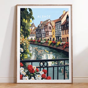 Alsaca Travel Print, Alsace France Wall Art Print, France Travel Poster, Minimalist Travel Poster, Housewarming Gifts